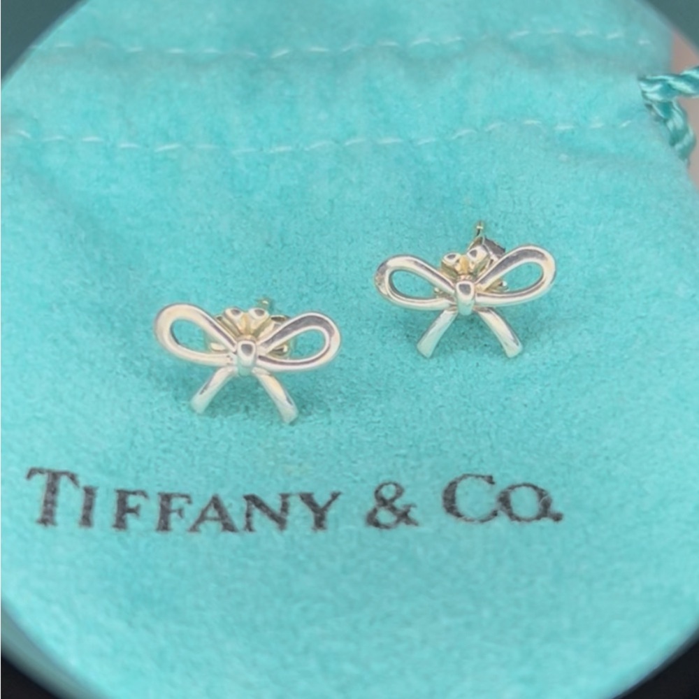 Tiffany & Co. Silver Bow Stud Earrings